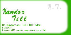 nandor till business card